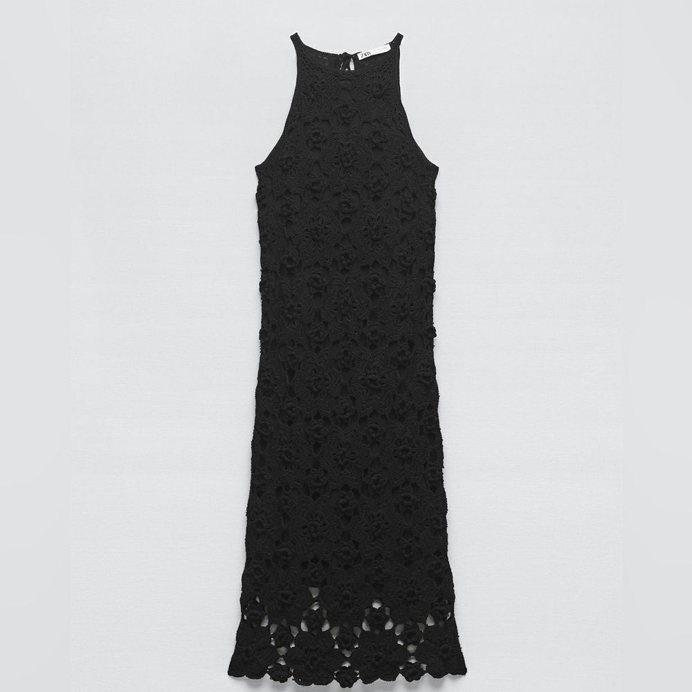 Zara limited edition crochet knit dress